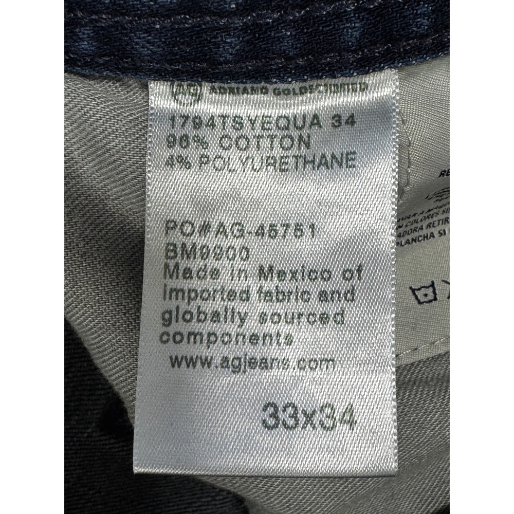 AG Adriano Goldschmied Mens The Everett Slim Straight Jeans 33x34 Meas: 34x34 - Picture 7 of 8